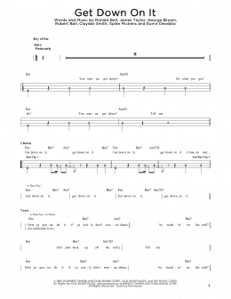 page one of Get Down On It (Easy Bass Tab)