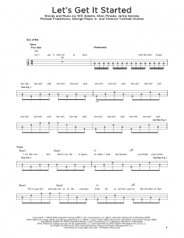 page one of Let's Get It Started (Easy Bass Tab)