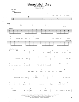 page one of Beautiful Day (Easy Bass Tab)