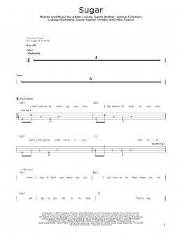 page one of Sugar (Easy Bass Tab)