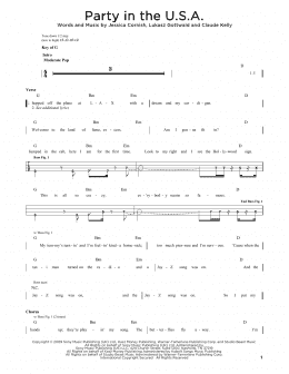 page one of Party In The U.S.A. (Easy Bass Tab)