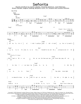 page one of Señorita (Easy Bass Tab)