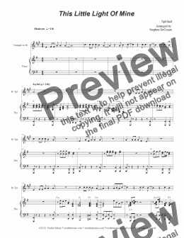 page one of This Little Light Of Mine (Bb-Trumpet solo and Piano)