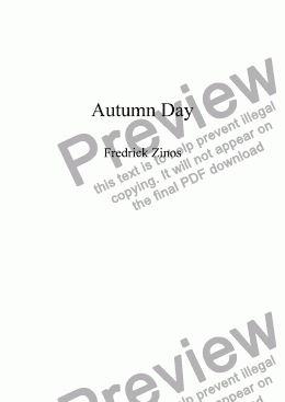 page one of Autumn Day