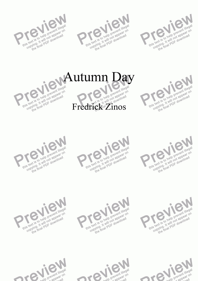page one of Autumn Day