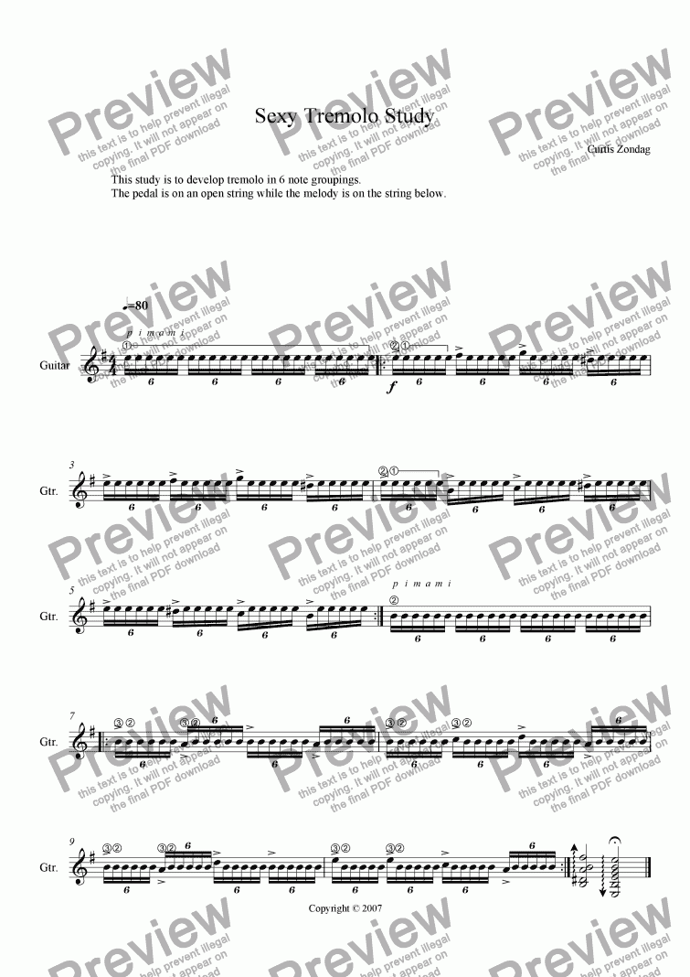 page one of Sexy Tremolo Study