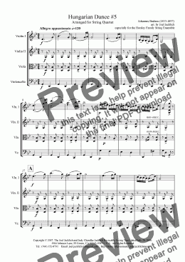 page one of Hungarian Dance #5