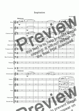 page one of Inspiration - for small orchestra