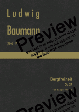 page one of Baumann - Bergfreiheit, Op 27