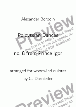 page one of Polovtsian Dances, No. 8 from Prince Igor