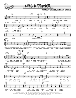 page one of Like A Prayer (Real Book – Melody, Lyrics & Chords)
