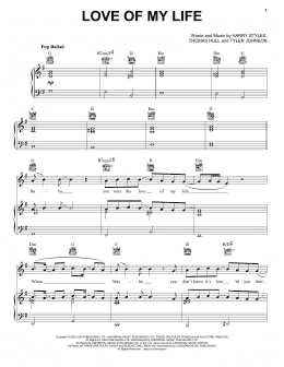 page one of Love Of My Life (Piano, Vocal & Guitar Chords (Right-Hand Melody))
