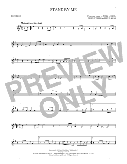 page one of Stand By Me (Recorder Solo)