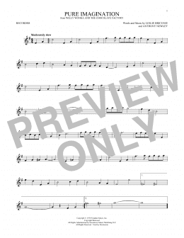page one of Pure Imagination (from Willy Wonka & The Chocolate Factory) (Recorder Solo)