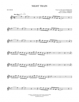 page one of Night Train (Recorder Solo)