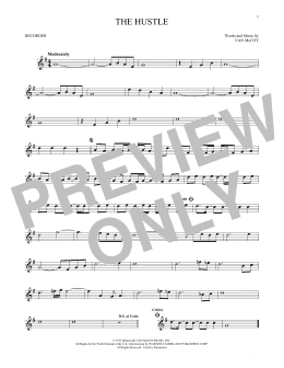 page one of The Hustle (Recorder Solo)
