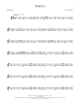 page one of Tequila (Recorder Solo)
