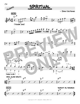page one of Spiritual (Real Book – Melody & Chords)