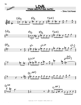 page one of Love (Real Book – Melody & Chords)