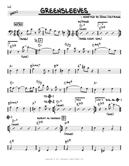 page one of Greensleeves (Real Book – Melody & Chords)
