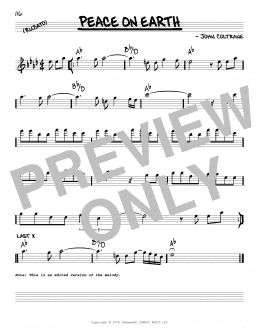 page one of Peace On Earth (Real Book – Melody & Chords)