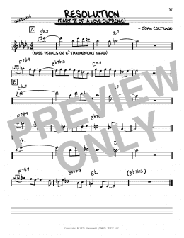 page one of Resolution (Real Book – Melody & Chords)
