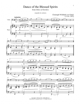 page one of Dance Of The Spirits (Cello and Piano)