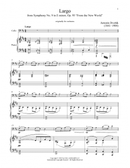 page one of Largo (Cello and Piano)