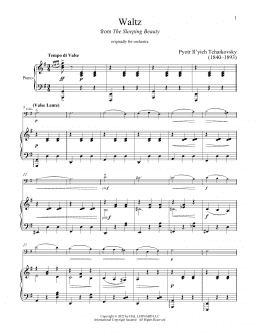 page one of The Sleeping Beauty Waltz (Cello and Piano)