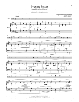 page one of Evening Prayer (Cello and Piano)