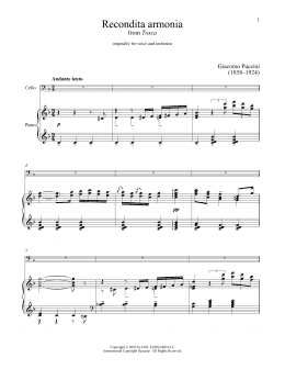 page one of Recondita Armonia (Cello and Piano)