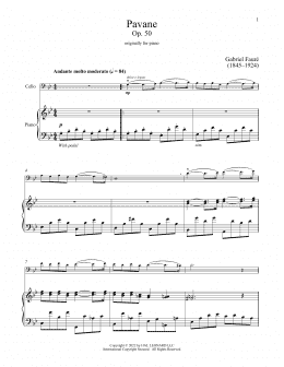 page one of Pavane (Cello and Piano)