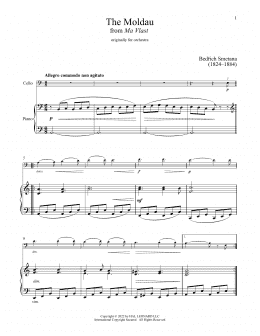 page one of The Moldau (Cello and Piano)