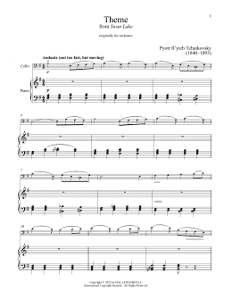 page one of Theme From Swan Lake (Cello and Piano)