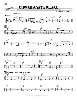 page one of Dippermouth Blues (Real Book – Melody, Lyrics & Chords)