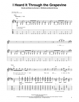 page one of I Heard It Through The Grapevine (Guitar Tab (Single Guitar))