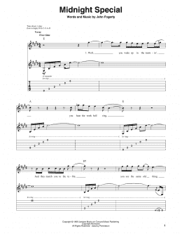 page one of Midnight Special (Guitar Tab (Single Guitar))