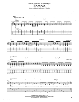 page one of Zombie (Guitar Tab)