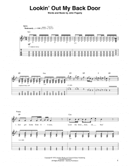 page one of Lookin' Out My Back Door (Guitar Tab (Single Guitar))