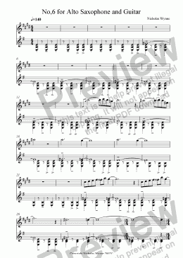 page one of No,6 for Alto Saxophone and Guitar
