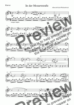 page one of In der Mozartstraße - Piano Solo