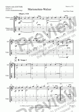 page one of Marionetten-Walzer (Version 1/GS plus TAB)