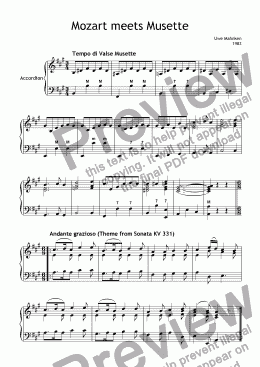 page one of Mozart Meets Musette (Accordion)