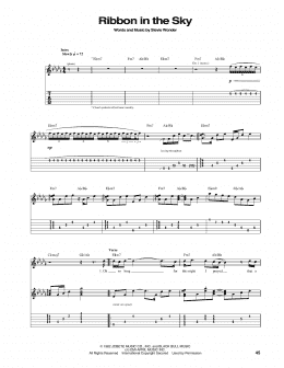 page one of Ribbon In The Sky (Guitar Tab)