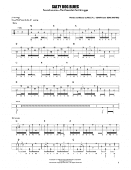 page one of Salty Dog Blues (Banjo Tab)