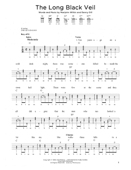 page one of The Long Black Veil (Banjo Tab)