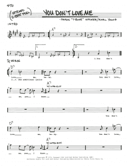 page one of You Don't Love Me (Real Book – Melody, Lyrics & Chords)