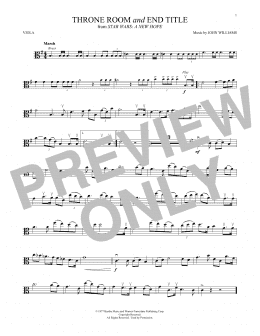 page one of Throne Room and End Title (from Star Wars: A New Hope) (Viola Solo)