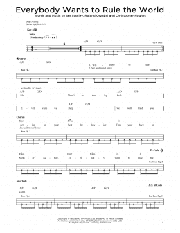 page one of Everybody Wants To Rule The World (Easy Bass Tab)