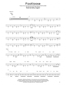 page one of Footloose (Easy Bass Tab)